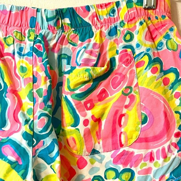 Lilly Pulitzer Shorts XS Kya Come Out Of Your Shell Ruffle Hem Elastic Waist - Picture 4 of 7